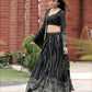 Georgette Sequence Work Designer Black Color Lehenga choli