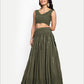 Dark Green Sequence Work Georgette Party Wear Lehenga Choli