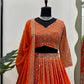 Indian Wedding Wear Orange Lengha Choli in Sequins Embroidered work Sabyasachi Lehenga