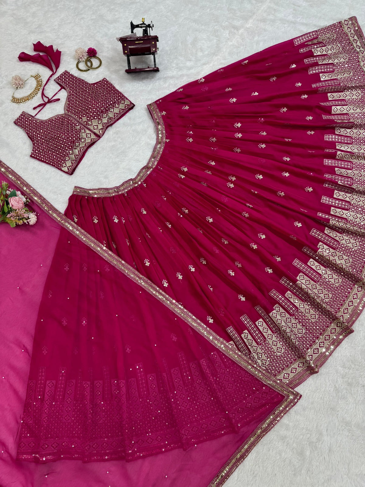 LEHENGA CHOLI WITH HEAVY EMBROIDERY WORK