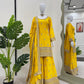 Beautiful Designer Yellow Color Chinon Silk And Thread With Sequence Work Palazzo Suit