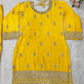 Beautiful Designer Yellow Color Chinon Silk And Thread With Sequence Work Palazzo Suit