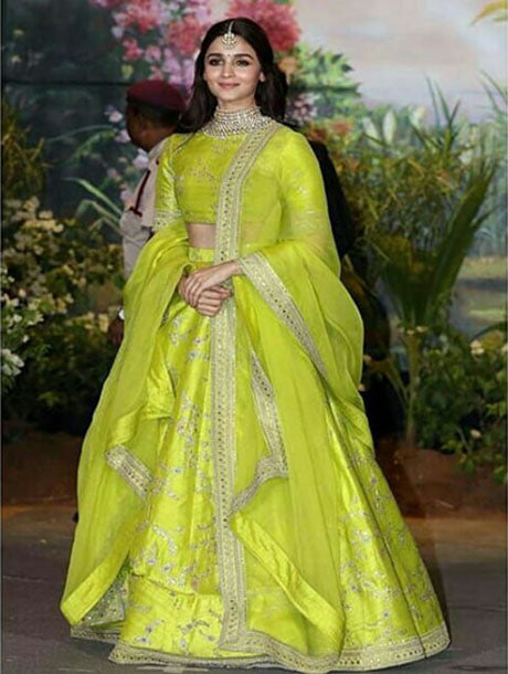 Shop Teen Girls Green Viscose N Yellow Blended Cotton Kali Lehenga Festive  Wear Online at Best Price | Cbazaar