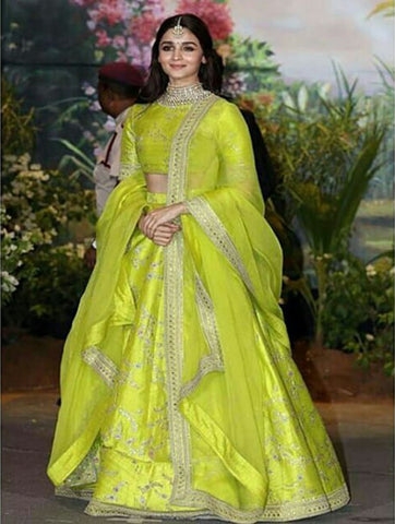 ALIA BOLLYWOOD SILK GREEN SOUTH INDIAN TRENDY