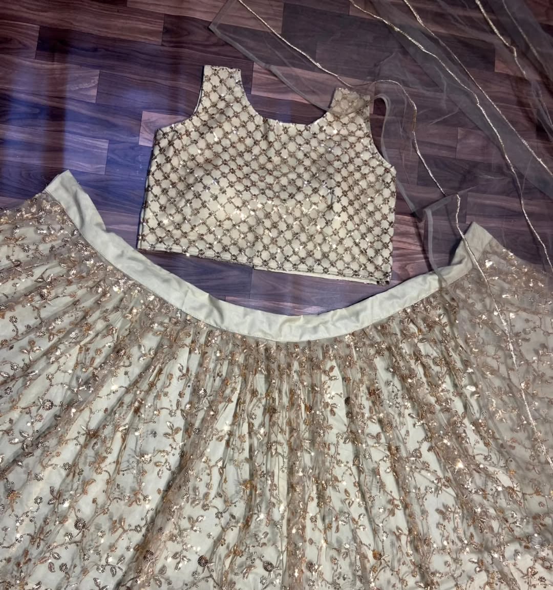 Party Wear Designer Brown Colored Lehenga Choli