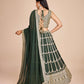 Green Faux Georgette Lehenga With Choli And Dupatta Embroidered Sequins Party Wear