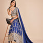 Blue Embroidered Georgette Lehenga