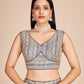 Blue Embroidered Georgette Lehenga