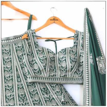Light green Color Sequence Thread Work Designer Wedding lehengha
