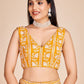 Yellow Faux Georgette Embroidered Sequins Lehenga With Choli And Dupatta Party Wear