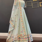 Women's Sky Blue Faux Georgette Designer Lehenga