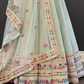 Women's Sky Blue Faux Georgette Designer Lehenga