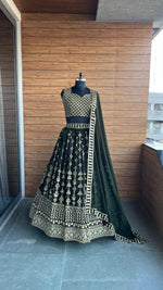 Green Heavy Georgette Sequence Work Lehenga Choli