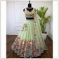 PASTEL GREEN COLOR SEQUENCE EMBROIDERY WORK DESIGNER LEHENGA CHOLI