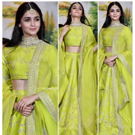 alia bollywood silk green south indian trendy