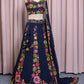 Sequence Embroidery Work Navy Blue Color Lehenga Choli