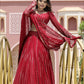 Red Color Georgette Sequence Work Designer Lehenga choli