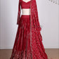 Red Color Georgette Sequence Work Designer Lehenga choli