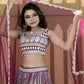 Wine Color Georgette Sequence and Thread Work Lehenga choli