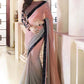 PEACH AND BLACK BOLLYWOOD EMBROIDERY SAREE