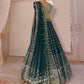 WEDDING-GREEN-GEORGETTE-EMBROIDERED-LEHENGA