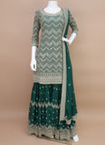 KOLKATTA-MOHRAM-GREEN-EMBROIDERED-GHARARA