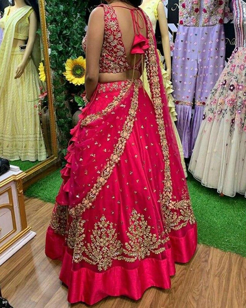 Pratha Arya Design New Designer Pure Velvet Zari And Thread Work Red Lehenga  Cholis Collection Catalog