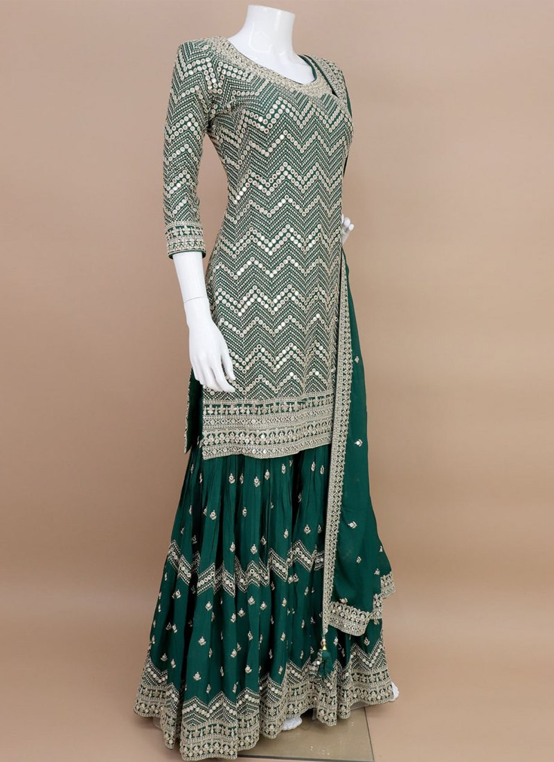 KOLKATTA-MOHRAM-GREEN-EMBROIDERED-GHARARA