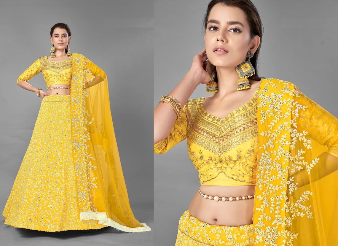 YELLOW-RESHAM-EMBROIDERED-SILK-BRIDESMAID