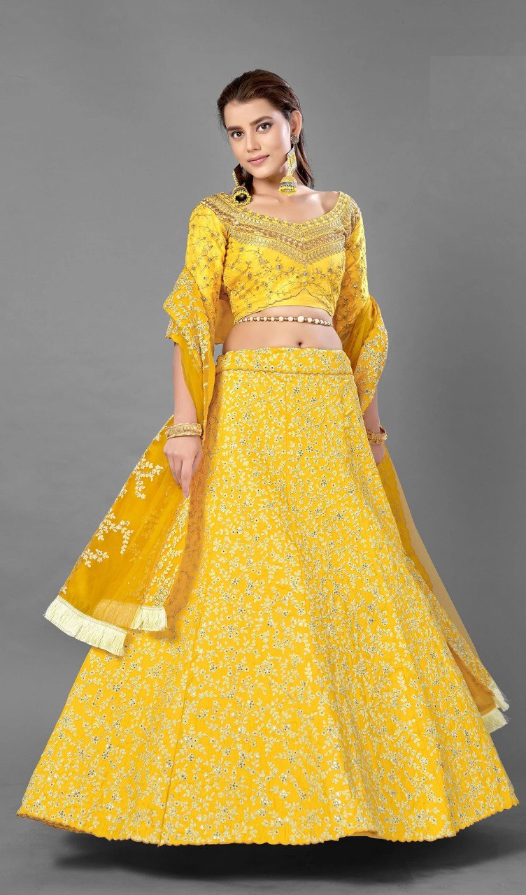 YELLOW-RESHAM-EMBROIDERED-SILK-BRIDESMAID