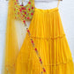 Yellow Colored Haldi Designer Faux Georgette