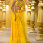 Yellow Colored Haldi Designer Faux Georgette