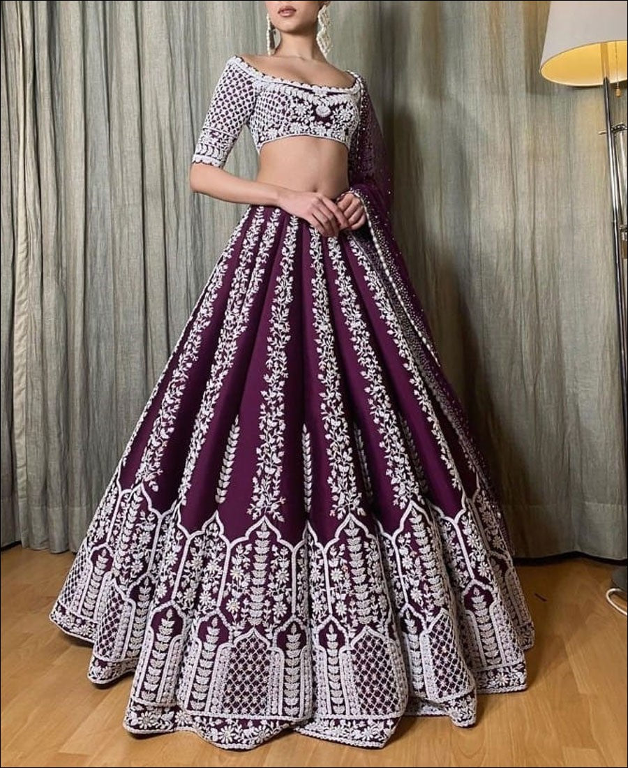 Buy Rose Pink Niloufar Print Embroidered Choli with Lehenga and Dupatta by  Designer PAYAL SINGHAL Online at Ogaan.com