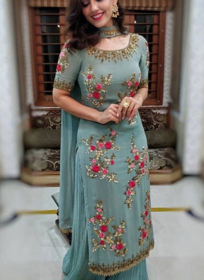 Punjabi Salwar Kameez Suit Green Pink Silk Salwar Kameez Suit Punjabi  Patiala Suit Shalwar Kurta Dupatta Custom Stitched for Plus Size Women -  Etsy