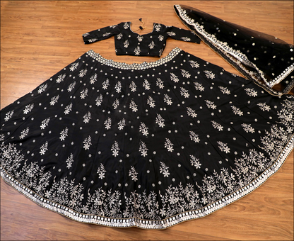 BUY-CALIFORNIA-STYLE-BLACK-SILK-LEHENGA-WOMEN